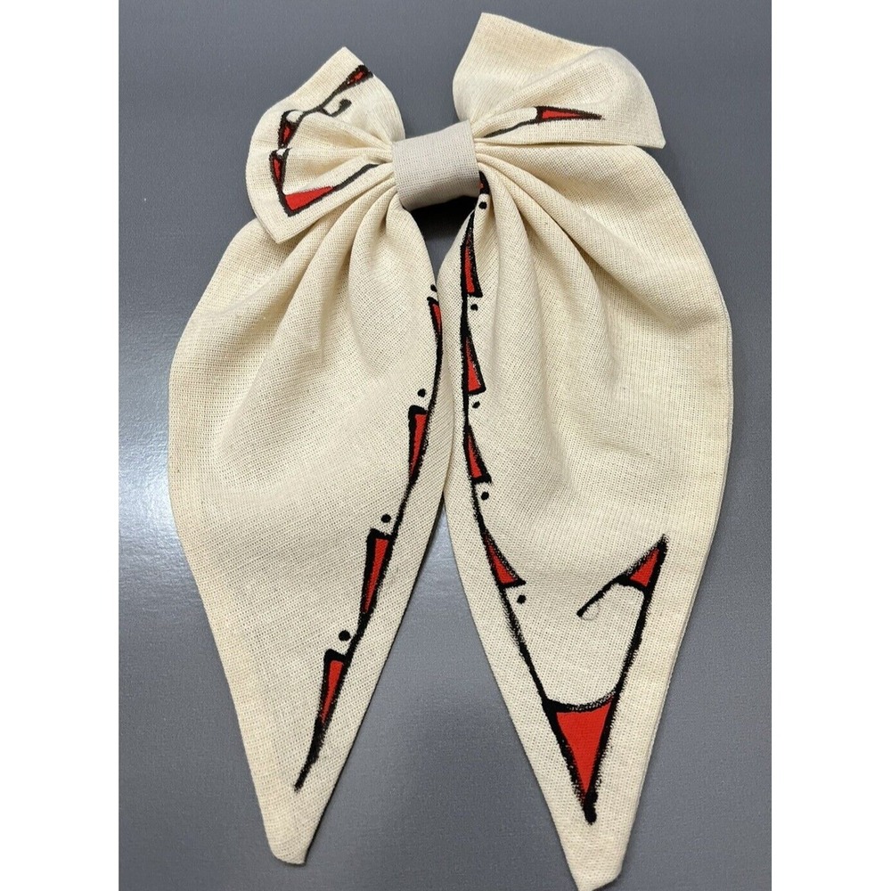 Mata Ortiz Pottery Cream White Hair Ribbon Bow Clip Paquime Art Viviana Martinez